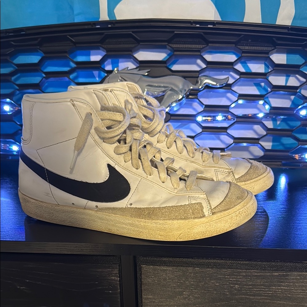 White Nike Blazers